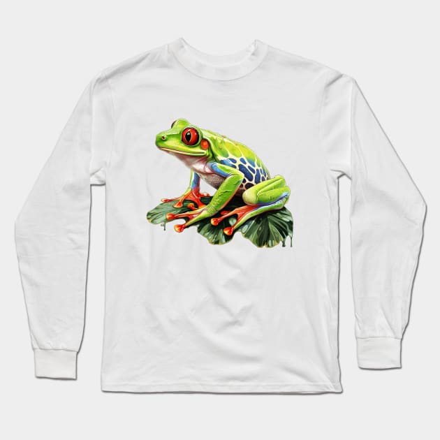 Red Eyed Tree Frog Long Sleeve T-Shirt by zooleisurelife